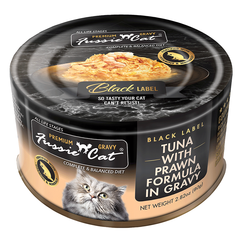 Fussie Cat Premium Thon avec Crevettes en Sauce pour chat