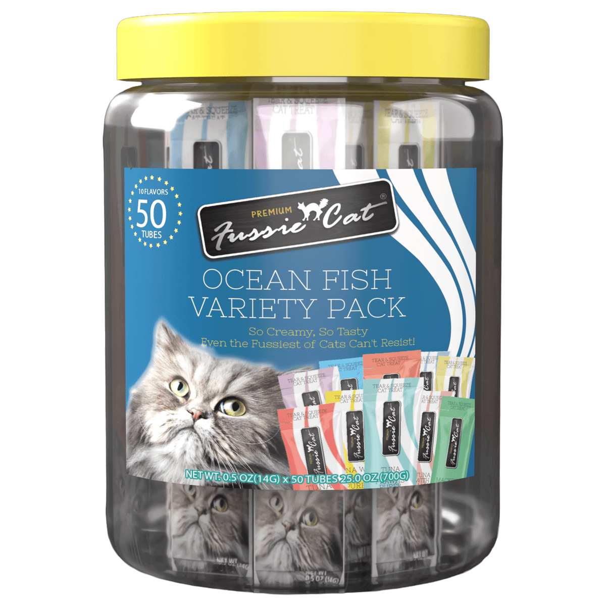 Fussie Cat Purée de Poisson de Mer Emballage Varié 10 Saveurs pour chat