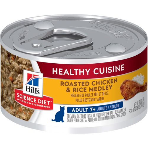 Hill's Science Diet Sénior 7+ Healthy Cuisine Chat Mélange de Poulet Rôti & Riz