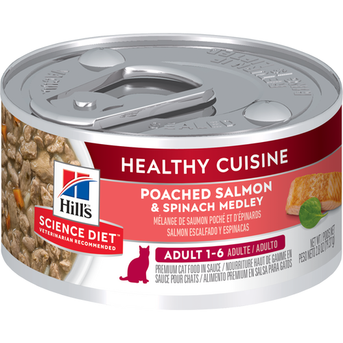 Hill's Science Diet Healthy Cuisine Chat Mélange de Saumon Poché & Épinards