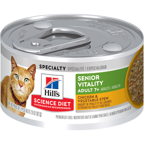 Hill's Science Diet Sénior 7+ Vitalité Chat Ragoût de Poulet & Légumes