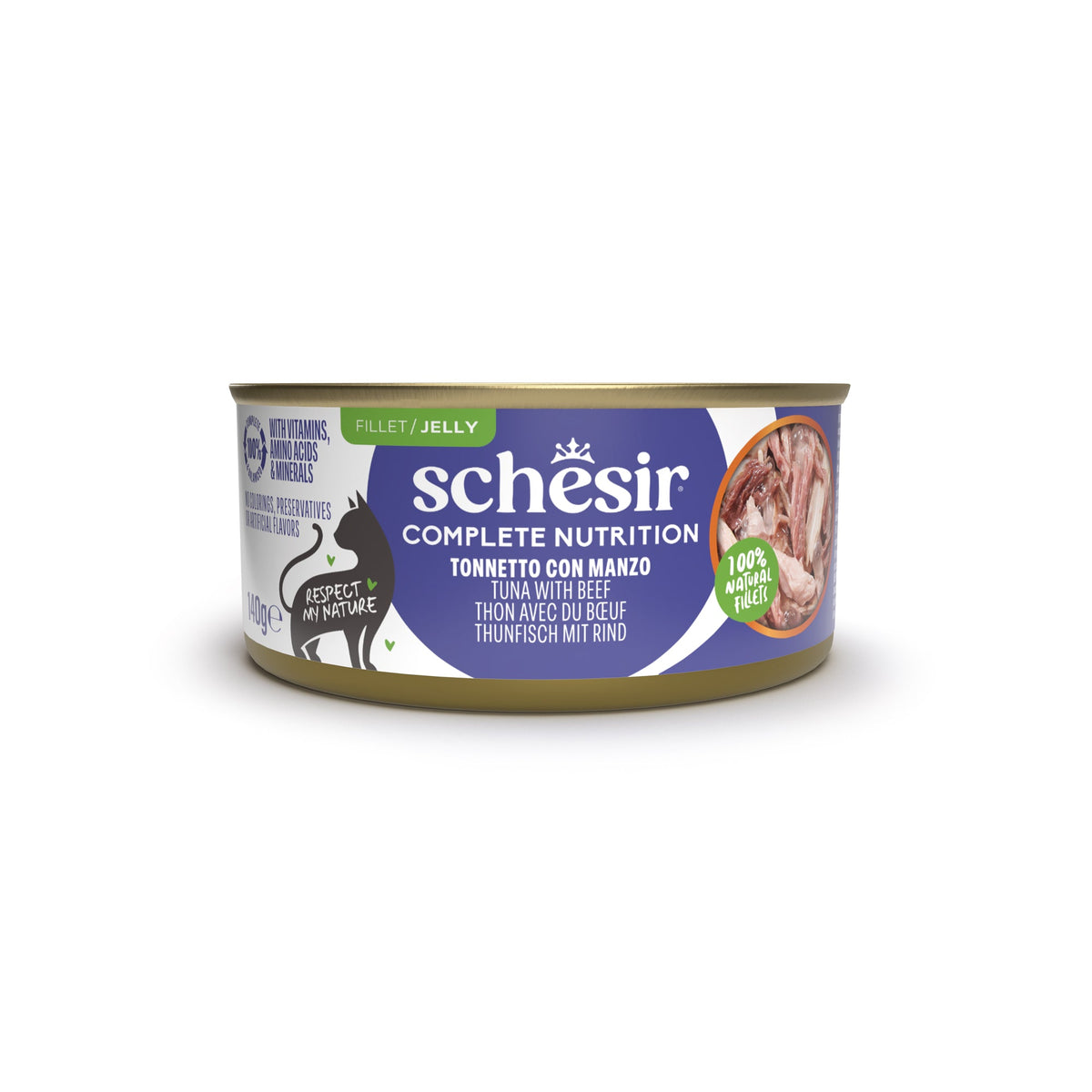 Schesir chat thon et filets de boeufs