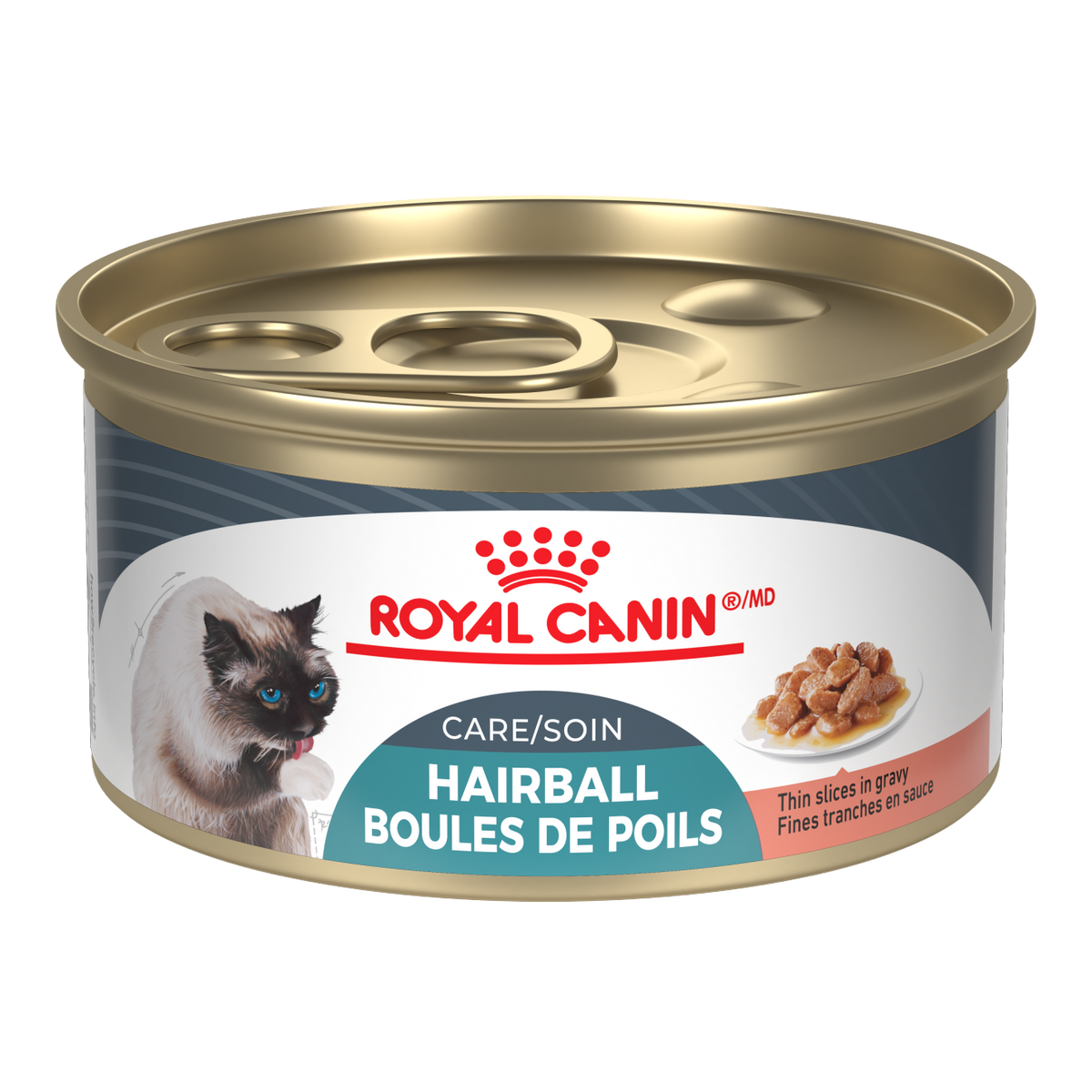 Royal Canin Soin Boules de Poils Tranches en sauce – Nourriture humide pour chat