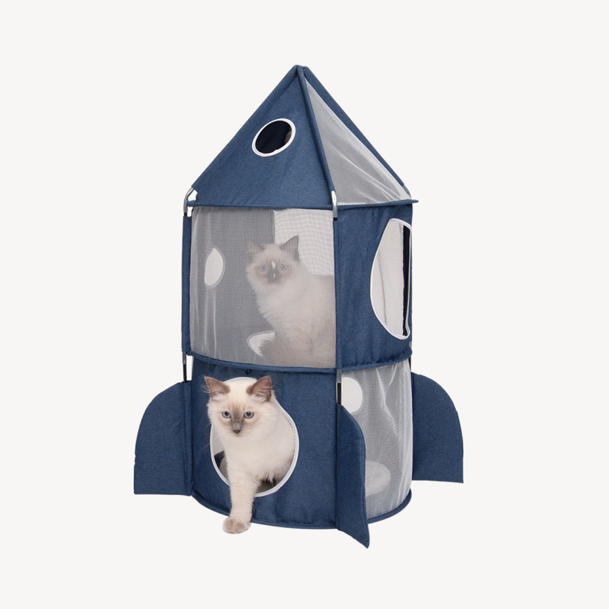 Tour en forme de fusée Vesper Rocket, bleue pour chat