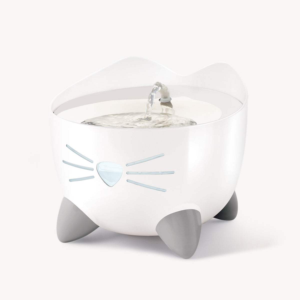 Abreuvoir Catit PIXI, blanc avec dessus en acier inoxydable pour chat