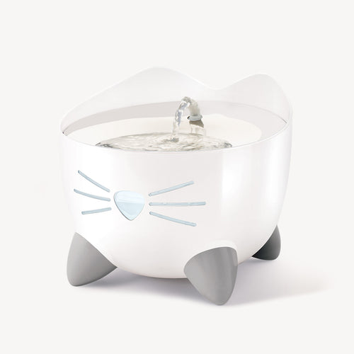 Abreuvoir Catit PIXI, blanc avec dessus en acier inoxydable pour chat