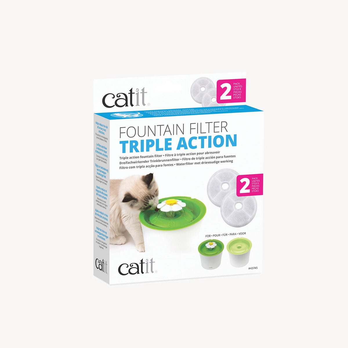 Filtres adoucisseurs d’eau Catit à triple action pour chat