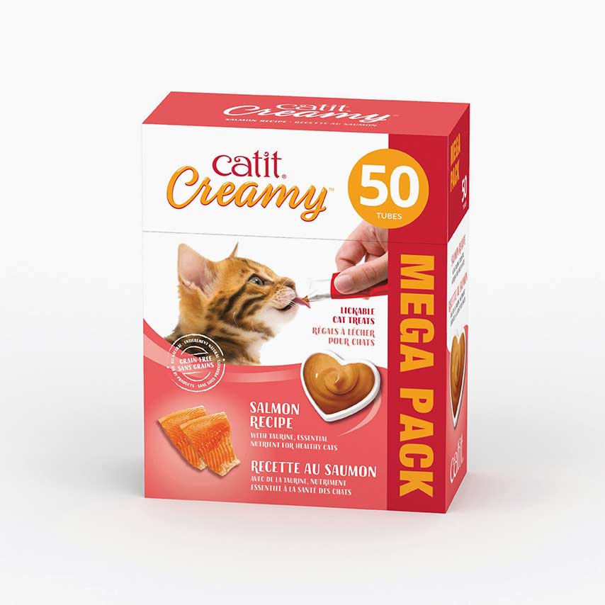 Gâteries crémeuses Catit Creamy à lécher, Saumon pour chat