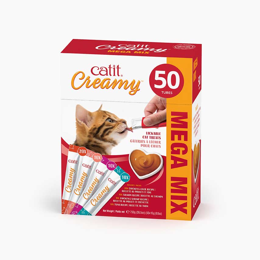 Gâteries crémeuses Catit Creamy à lécher, Mélange assorti pour chat