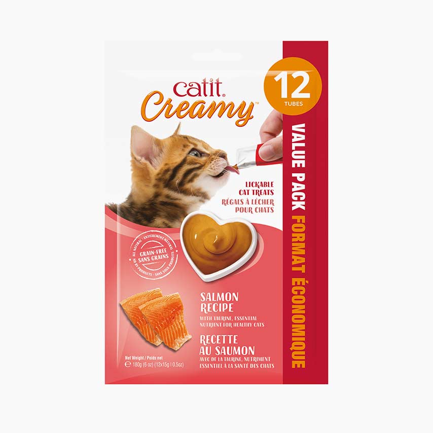 Gâteries crémeuses Catit Creamy à lécher, Saumon pour chat