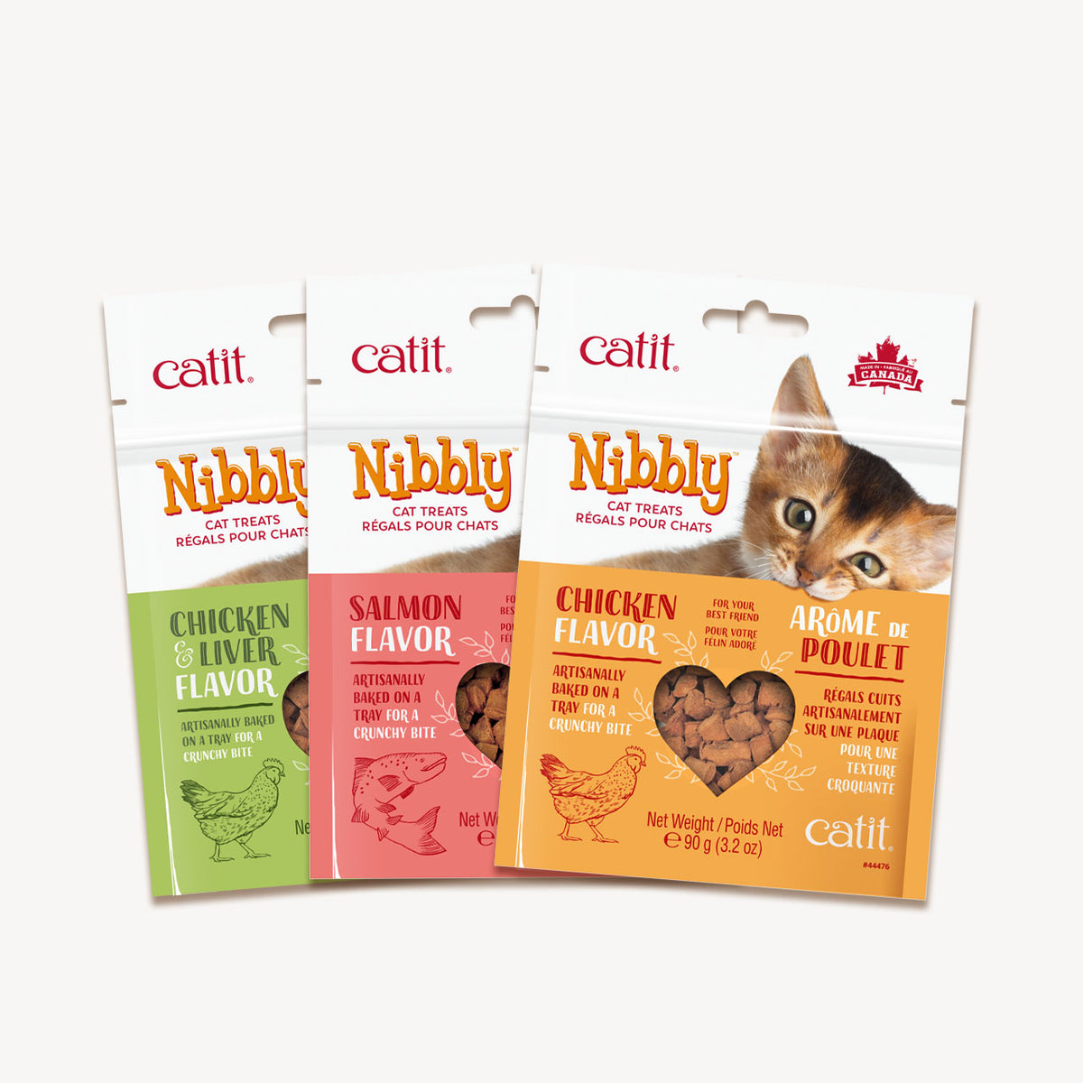 Gâteries Catit Nibbly pour chats, Poulet