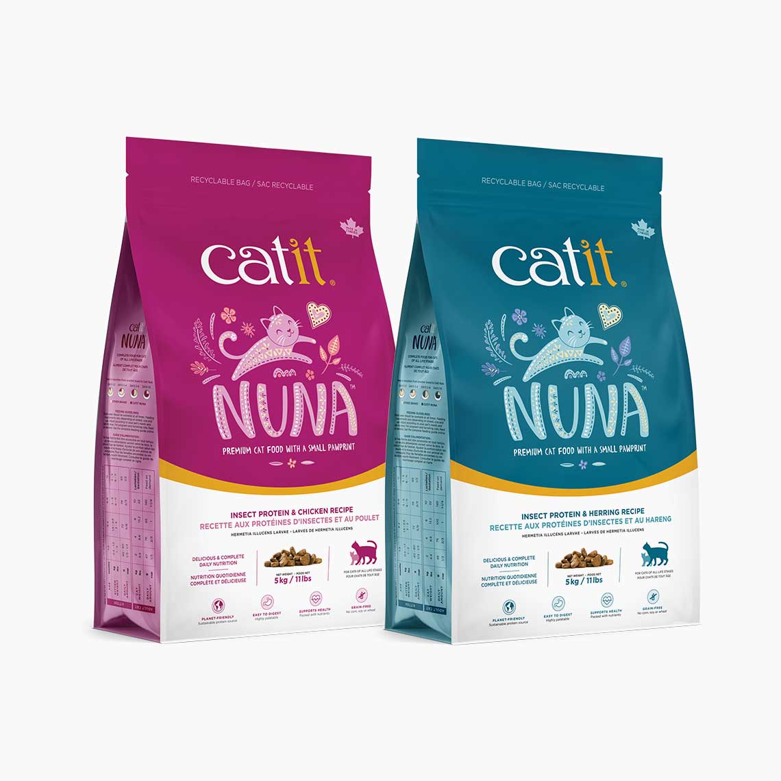 Nourriture Catit Nuna, Recette de protéines d’insectes et poulet pour chat