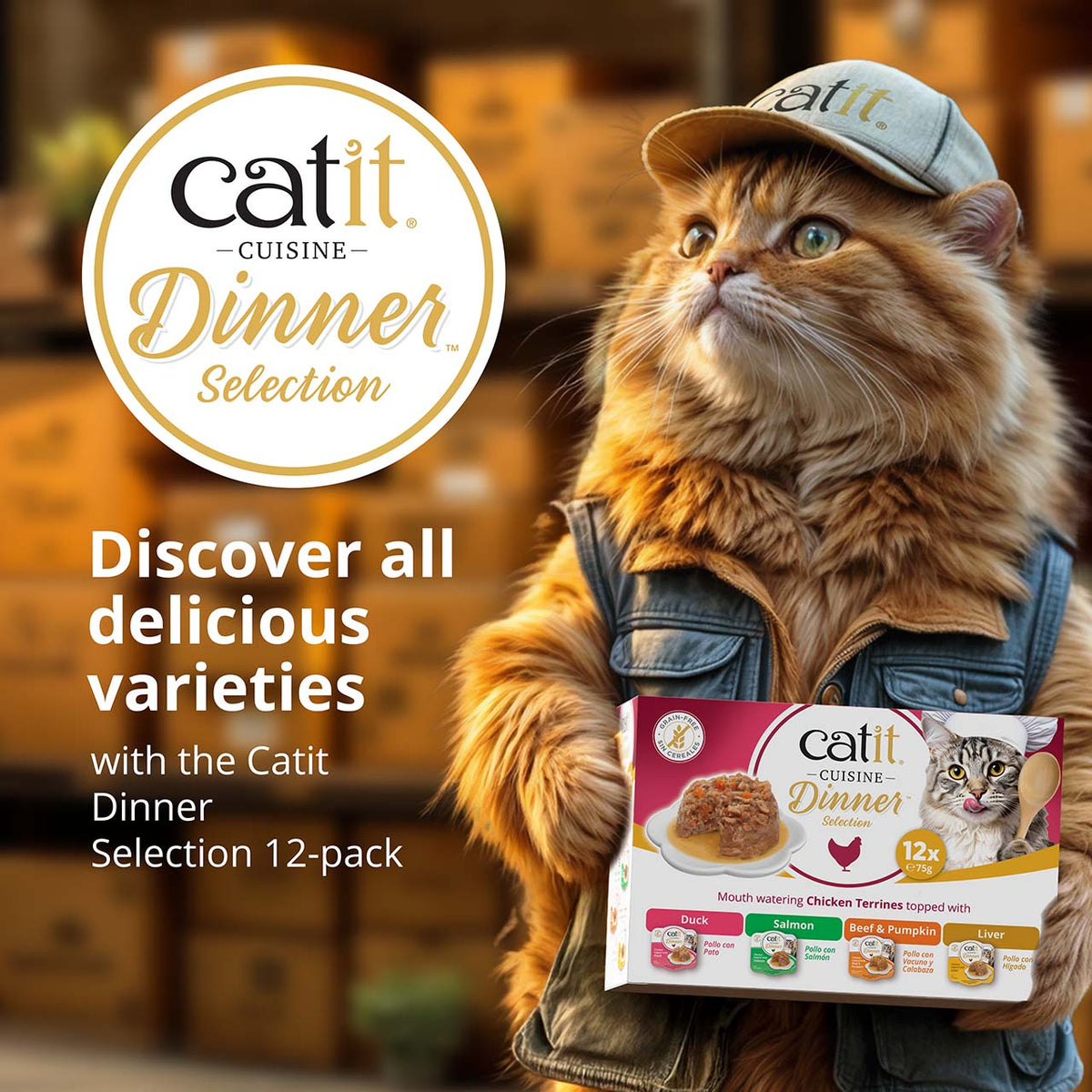 Repas de poulet Catit avec foie et patate douce pour chat