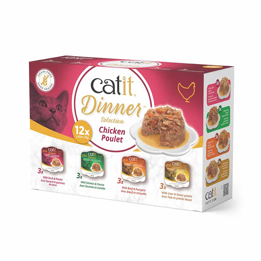Repas Catit, Assortiment au poulet pour chat