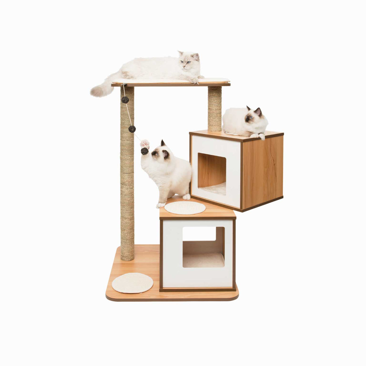 Meuble Vesper Double, noyer pour chat