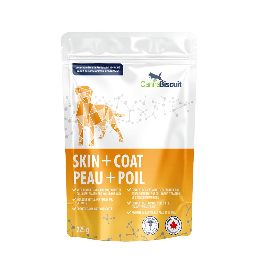 CannaBiscuit Produit de Santé Vétérinaire à Base de Chanvre Peau + Poil pour chien