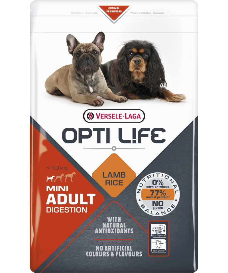 Optilife chien adulte digestion mini agneau