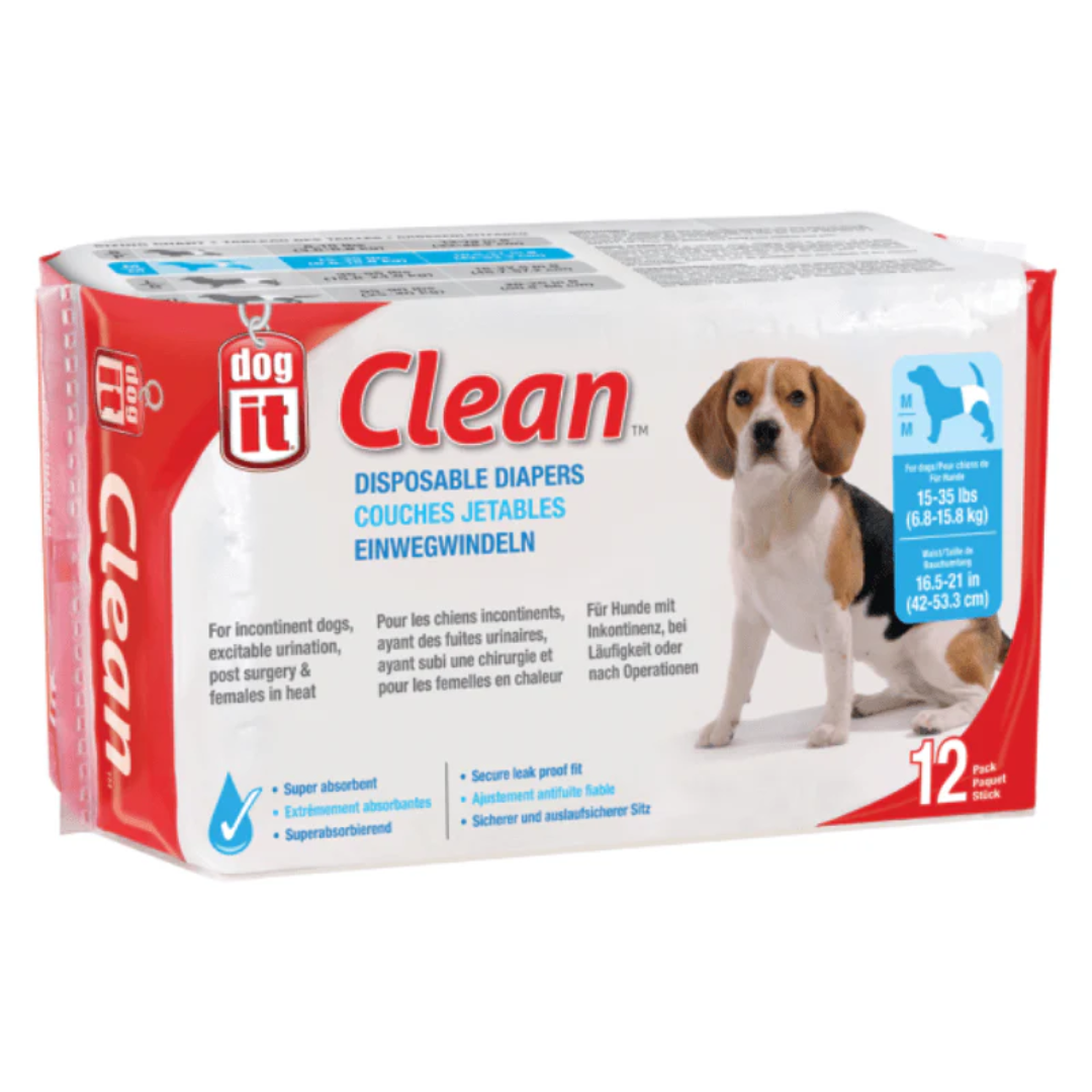 Couches jetables Dogit Clean pour chien