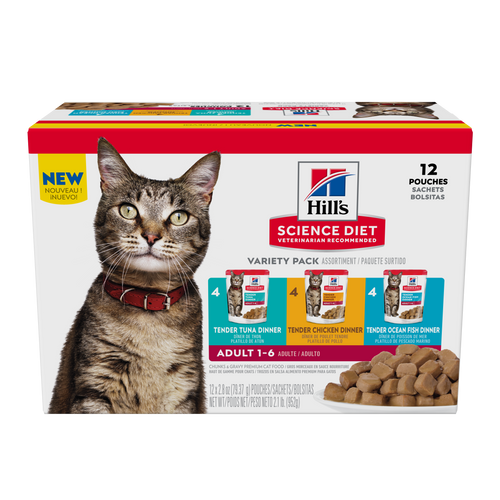 Hill's Science Diet Adulte Chat Emballage Varié Poulet/Thon & Poisson de Mer