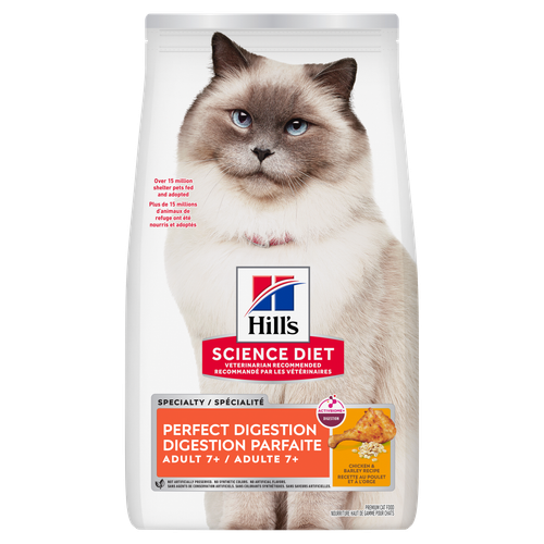 Hill's Science Diet Sénior 7+ Santé Digestive Chat Poulet Orge & Avoine