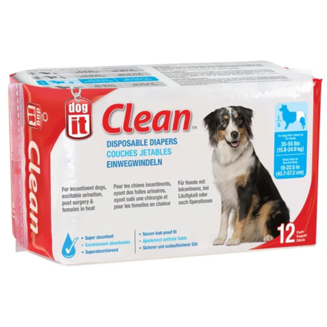 Couches jetables Dogit Clean pour chien