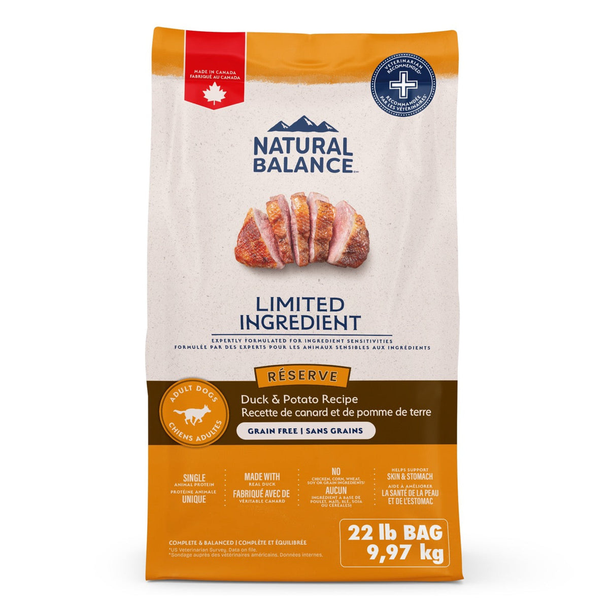 Natural Balance Ingrédients Limités Reserve Canard & Pommes de Terre Sans Céréales pour chien