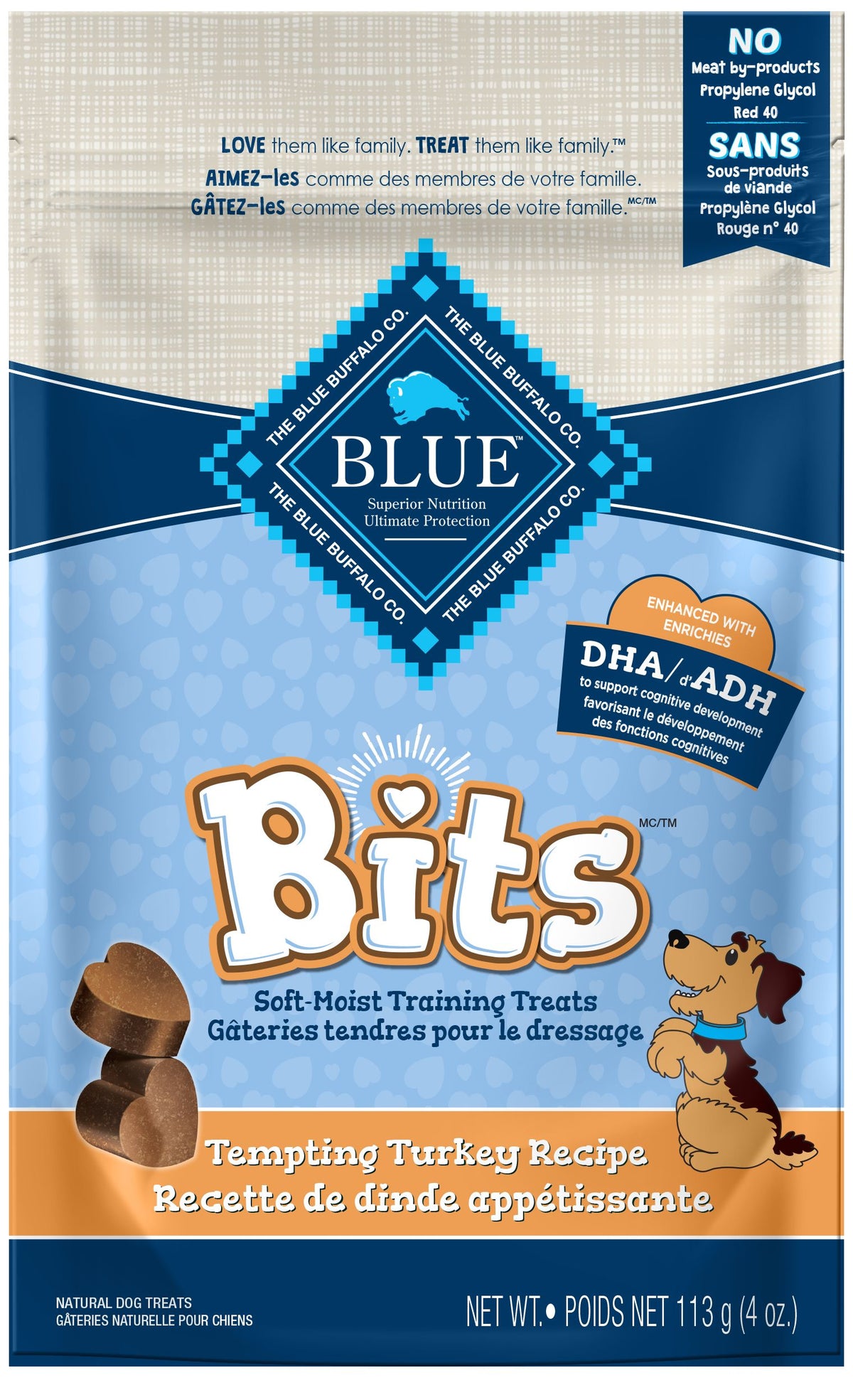 Blue Buffalo Bits Bouchées Gâteries Saveur de Dinde pour Chiens