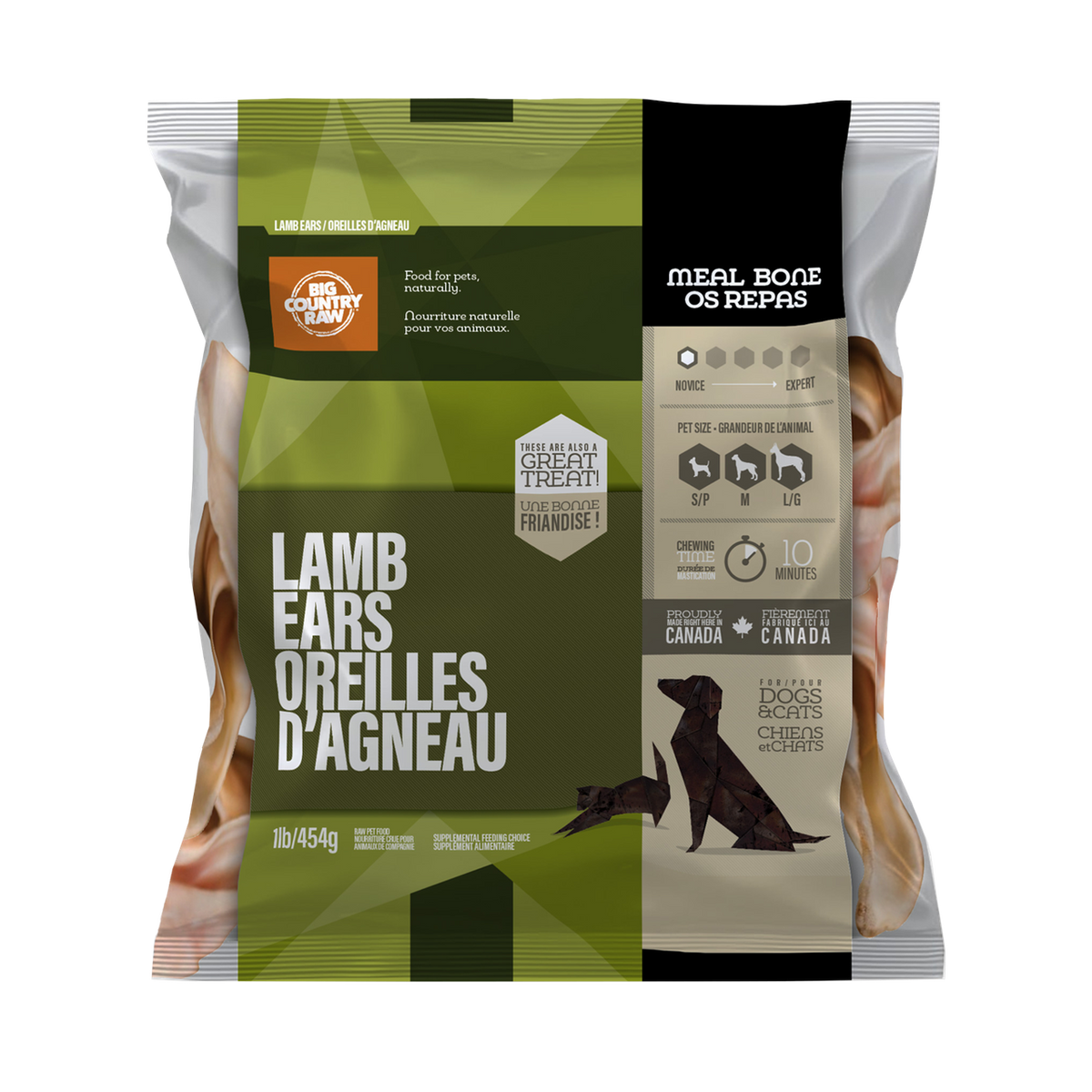 Big Country Raw – Oreilles d'agneau pour chien
