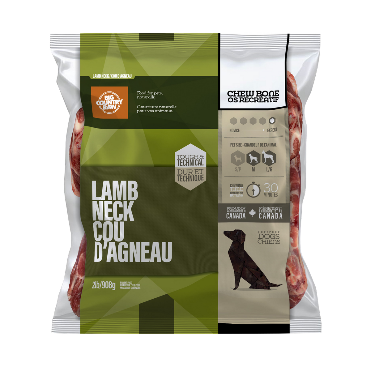 Big Country Raw – Cou d'agneau pour chien