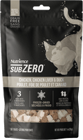 Nutrience Gâteries Séchées à Froid SubZero Pour Chat, Poulet, Foie de Poulet et Canard