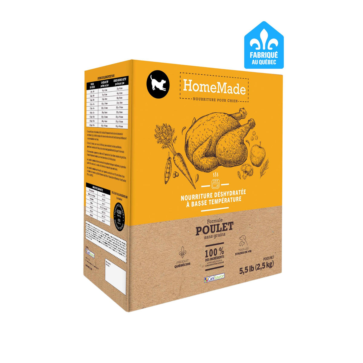 Canisource Homemade Nourriture Pour Chien, Sans Grains - Poulet 2.5 kg