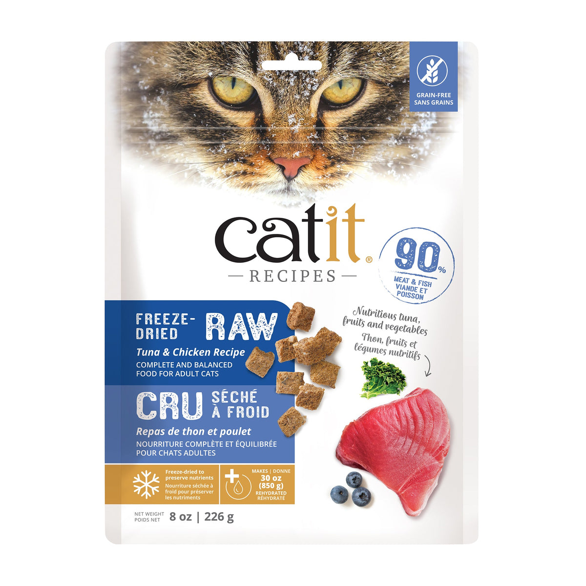 Nourriture Catit Recipes avec cru séché à froid, Thon et poulet pour chat