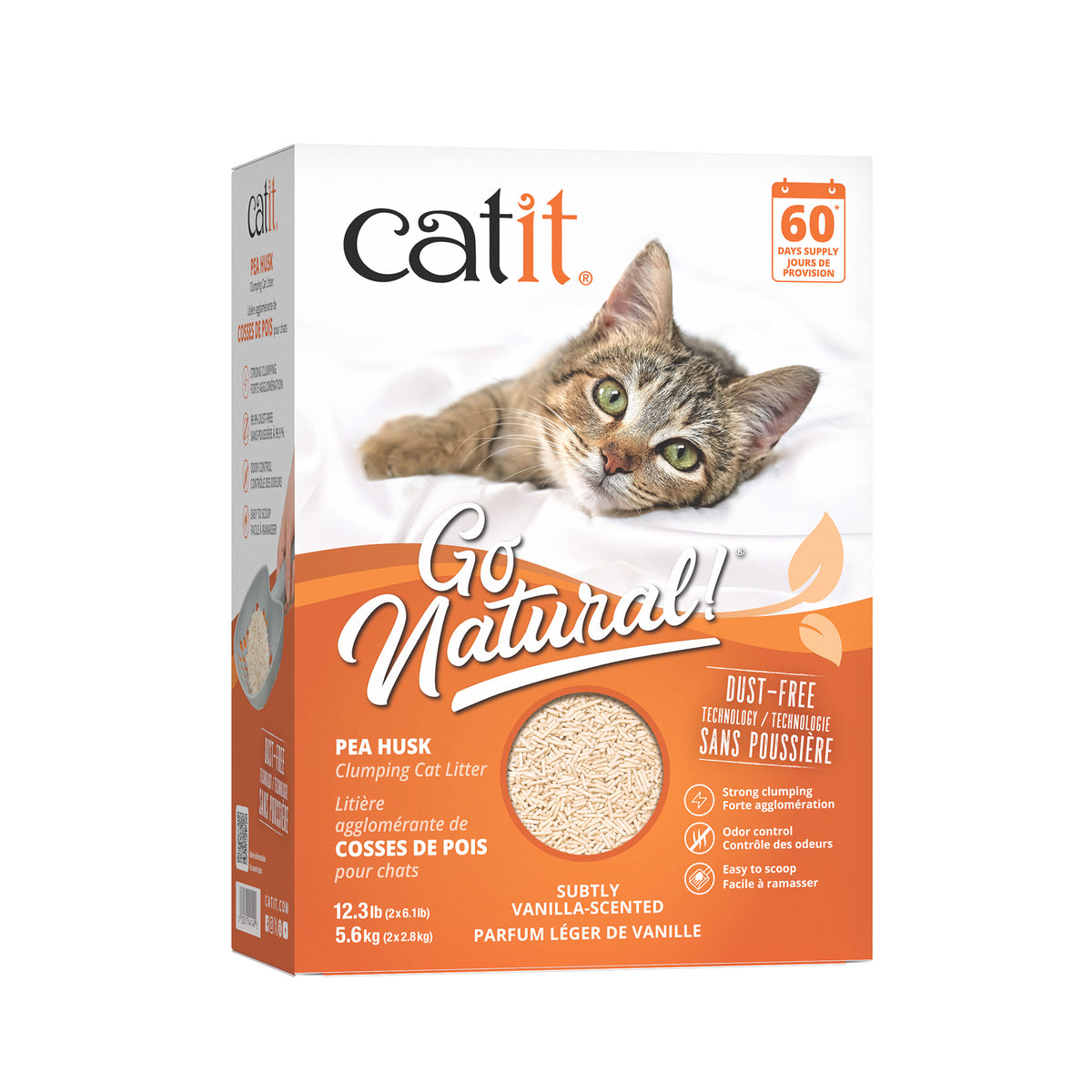 Litière agglomérante Catit Go Natural! à base de cosses de pois