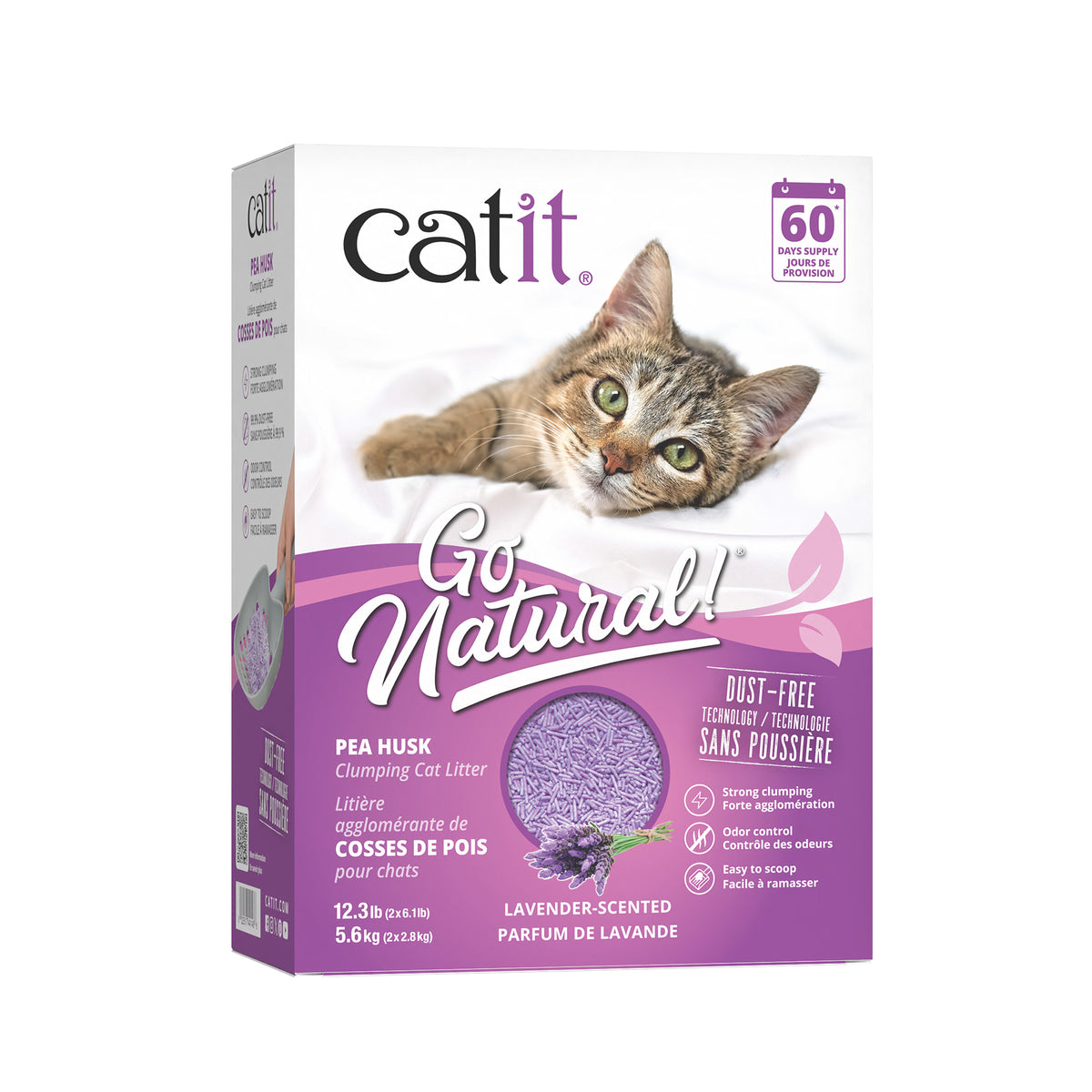 Litière agglomérante Catit Go Natural! à base de cosses de pois
