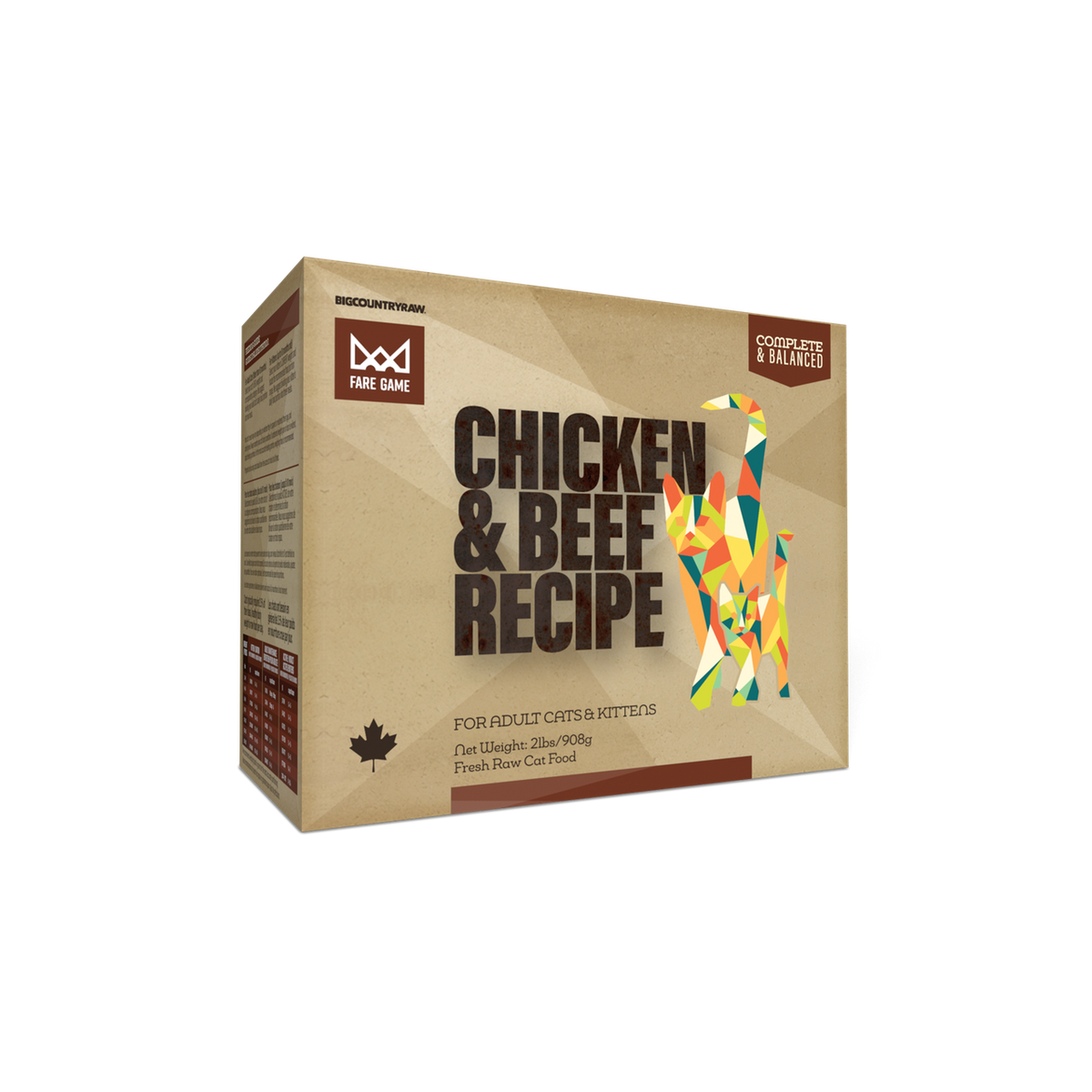 Big Country Raw – Fare Game poulet et bœuf pour chien et chat