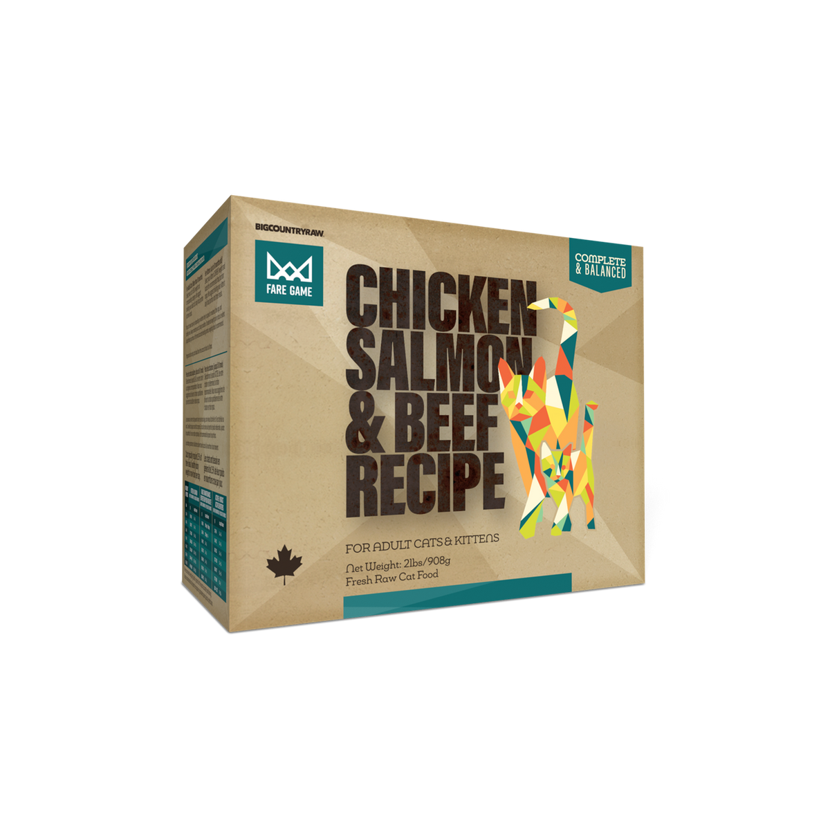 Big Country Raw – Fare Game poulet, saumon et bœuf pour chien et chat