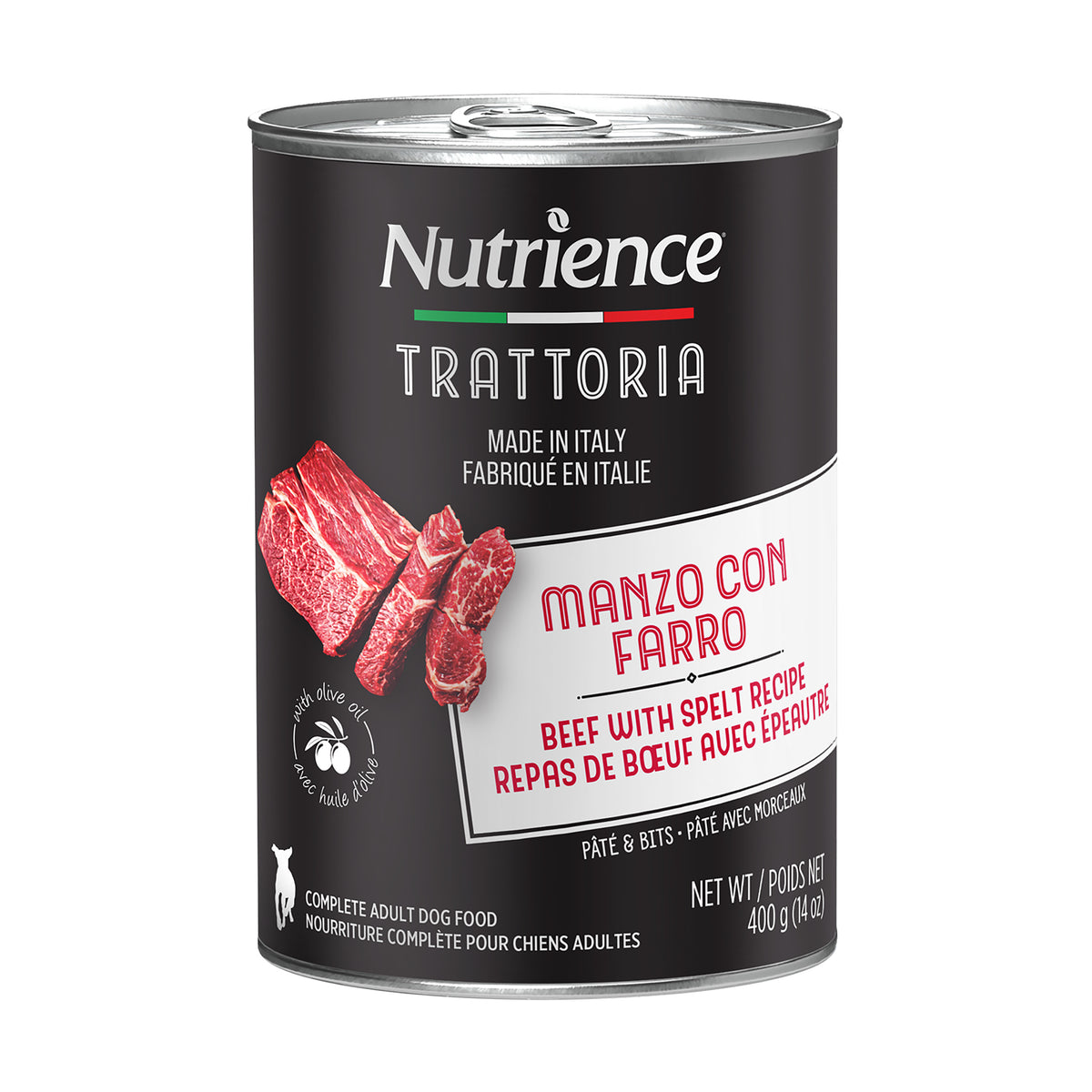 Nutrience Trattoria Pour Chien, Repas de Bœuf et Épeautre