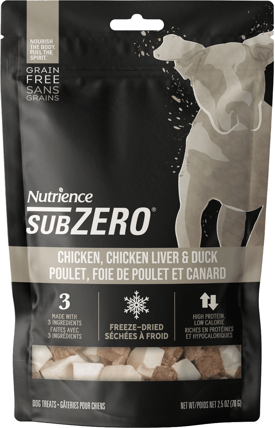 Nutrience Gâteries Séchées à Froid SubZero Pour Chien, Poulet, Foie de Poulet et Canard