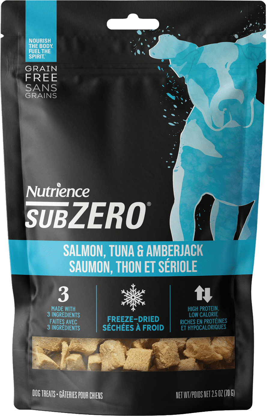 Nutrience Gâteries Séchées à Froid SubZero Pour Chien, Saumon, Thon et Sériole