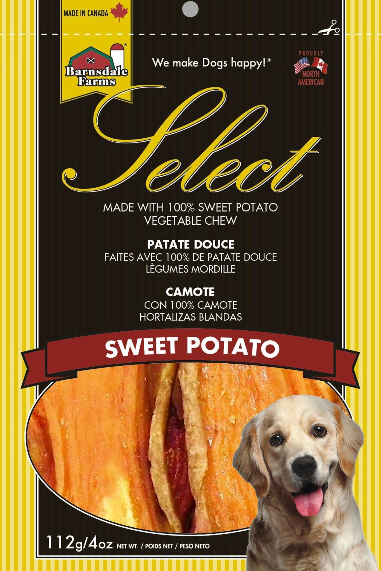 SELECT Gâterie Pour Chien - Patate Douce 4oz
