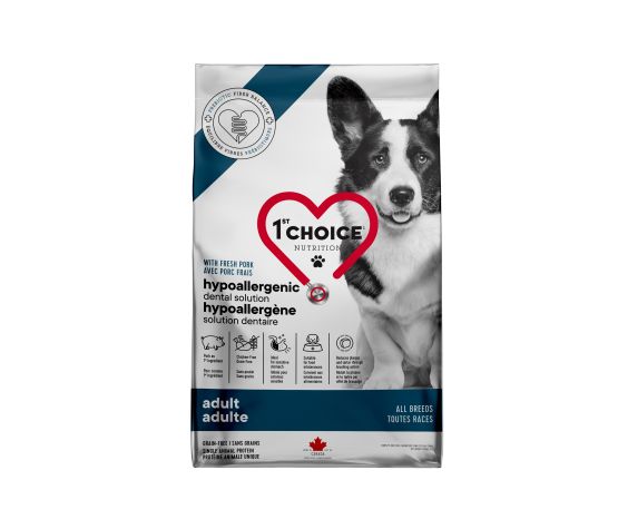 1st Choice Nourriture Pour Chien, Toutes Races, Hypoallergène - Porc Sans Grains