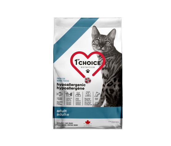 1st Choice Nourriture Pour Chat, Hypoallergène - Morue Sans Grains