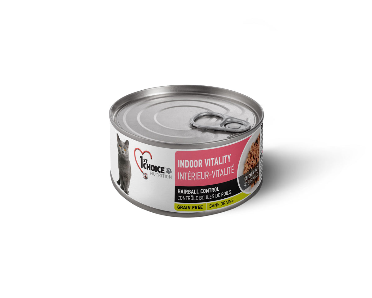1st Choice Conserves Pour Chat, Intérieur Vitalité - Pâté De Poulet Sans Grains 156 g