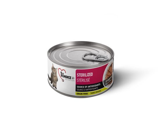 1st Choice Conserves Pour Chat, Stérilisé - Pâté De Poulet Sans Grains 156 g