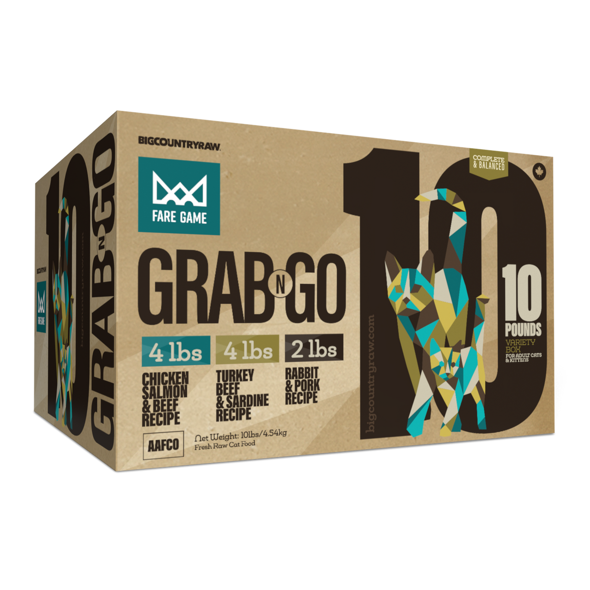 Big Country Raw – Grab N Go Fare Game boîte de variété pour chien et chat