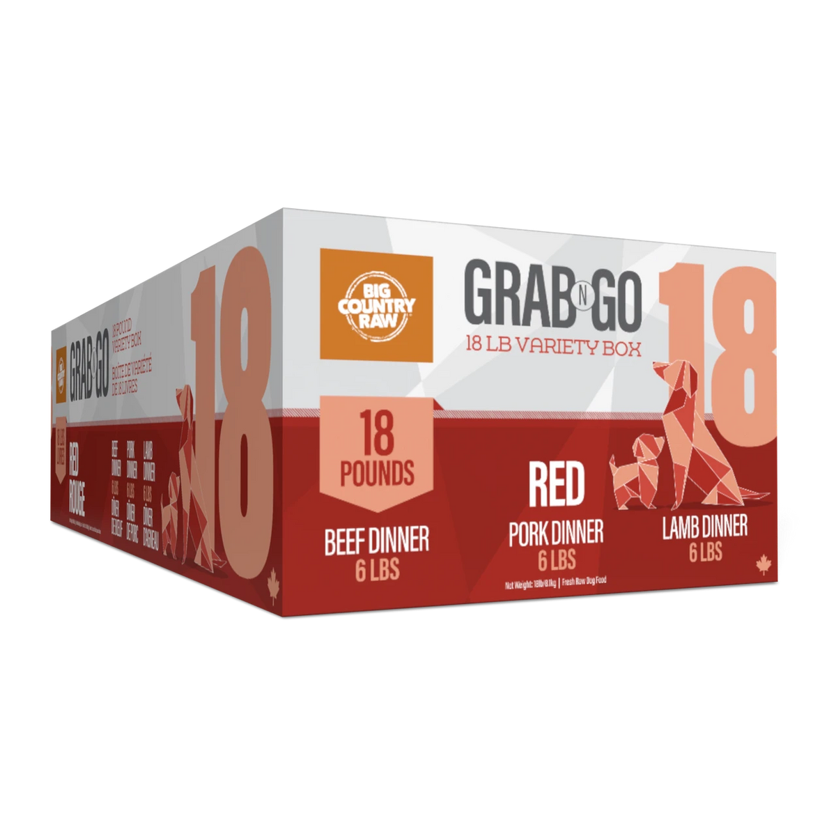 Big Country Raw – Grab N Go Forfait Viande rouge pour chien et chat