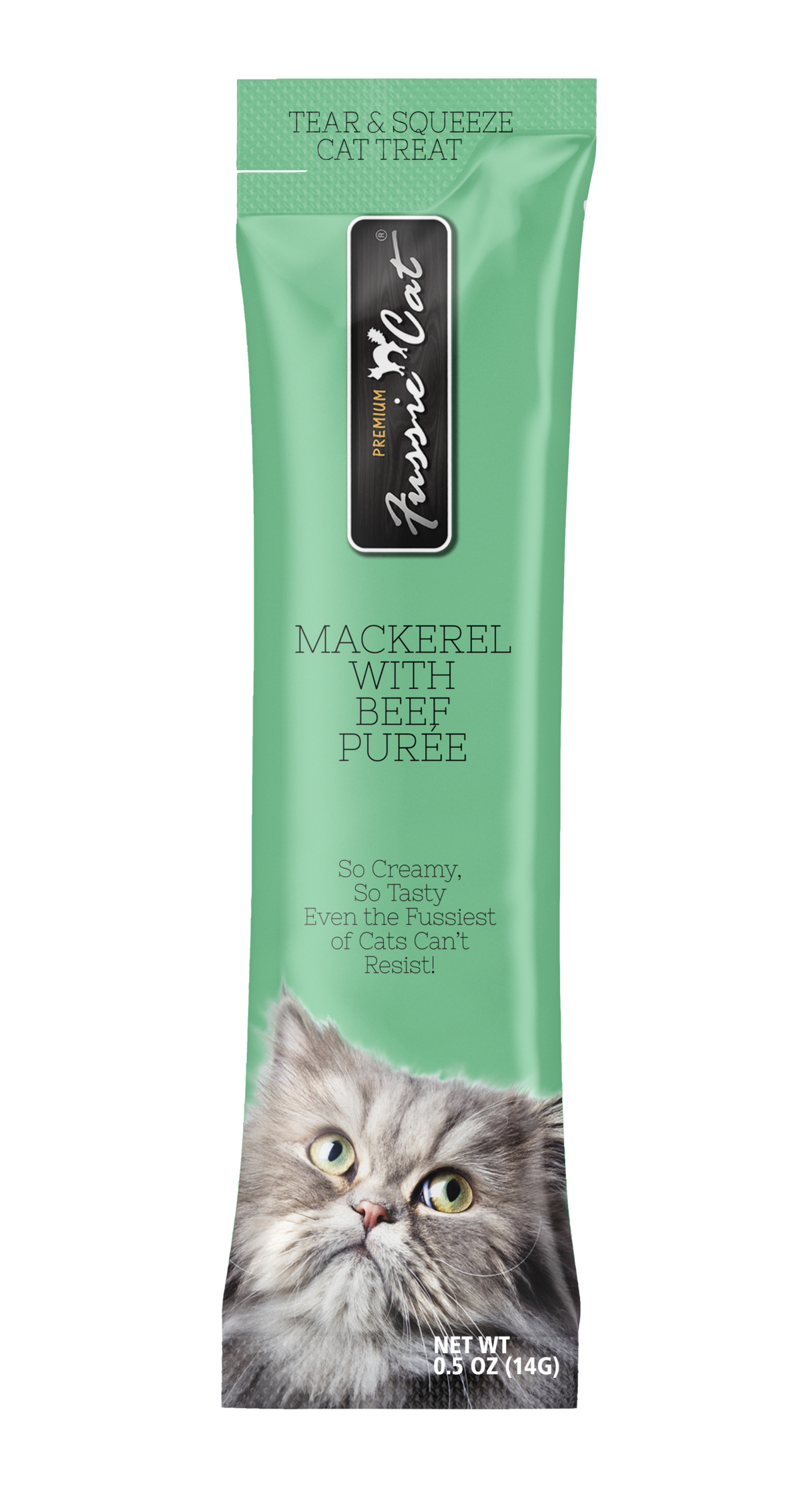 Fussie Cat Maquereau/Boeuf Purée 4 Tubes pour chat
