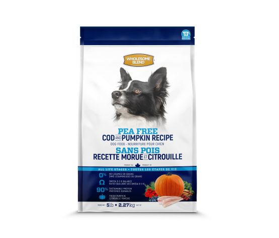 Trouw Nutrition Wholesome Blend Nourriture pour chien, Sans pois, Morue et citrouille