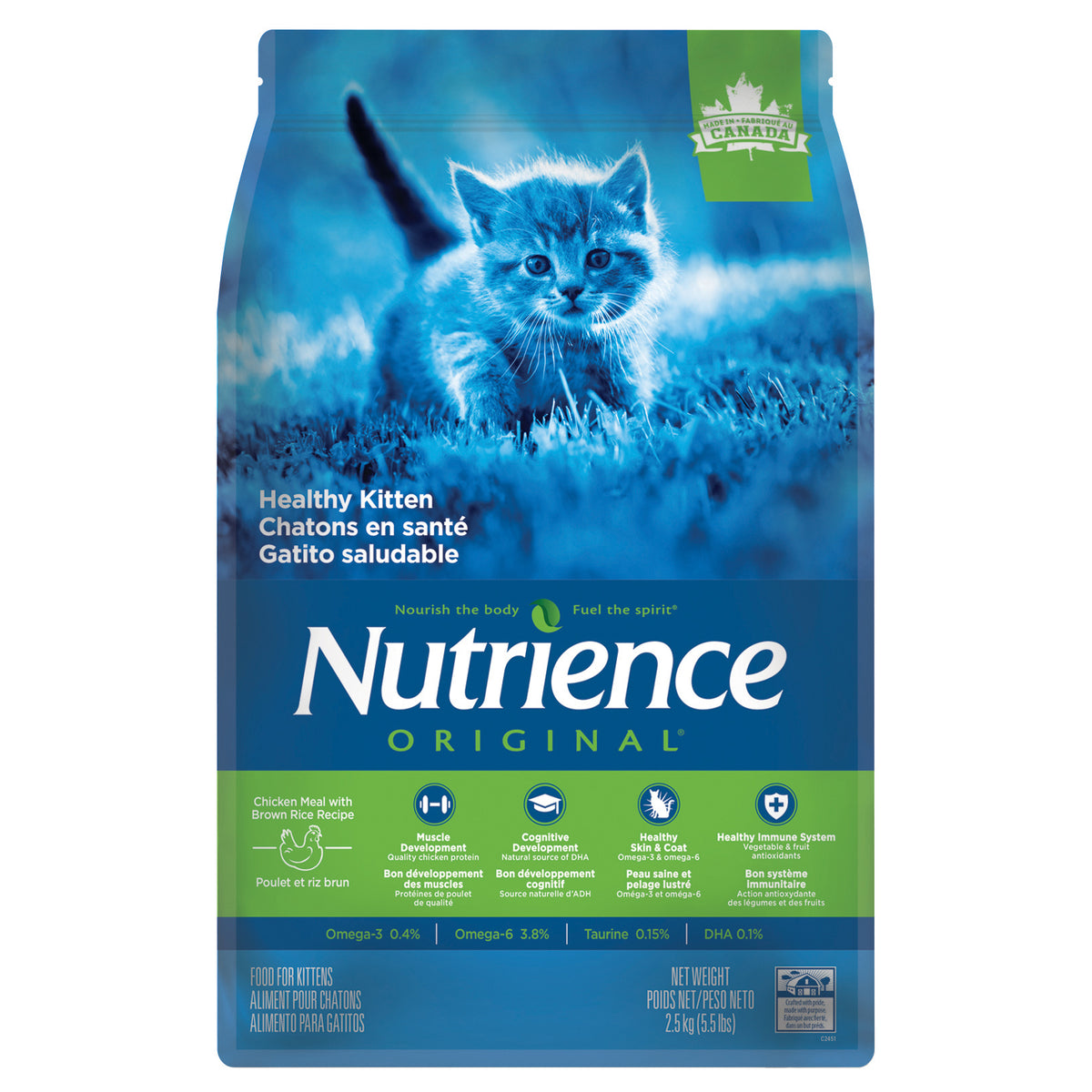 Nutrience Original pour chatons en santé, Poulet et riz brun, 2,5 kg (5,5 lbs)