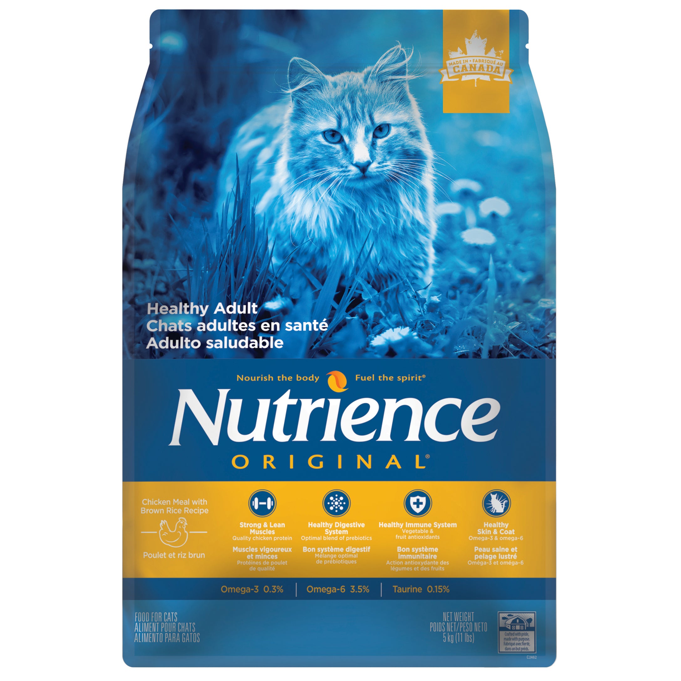 Nutrience Original pour chats adultes en santé, Poulet et riz brun